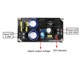 AC-DC Adjustable LM317 Voltage Regulator, Automatic Buck Boost Power Supply Module AC 5V-20V to DC 1.25V-30V Board